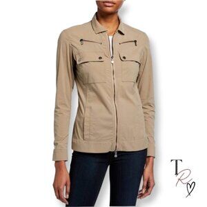 Anatomie Madeline Full Zip Safari Lightweight Utility Jacket in Khaki Size Small